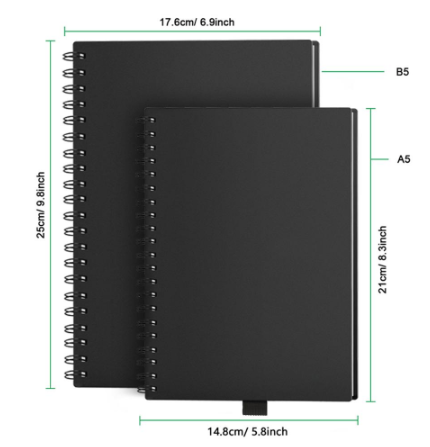 Rewritable paper notebook