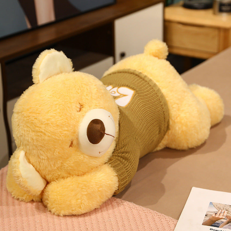 Cute Sweater Bear Plush Toy Doll Sleeping Pillow