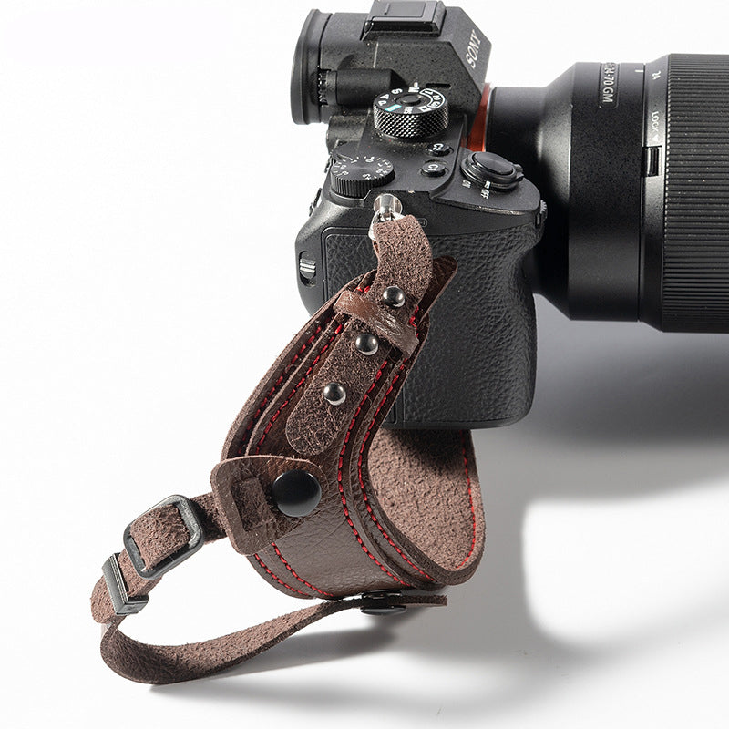 Camera leather wristband