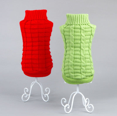 Solid color dog sweater Teddy dog clothes Cat clothes pets Pet cat clothes Pet clothes