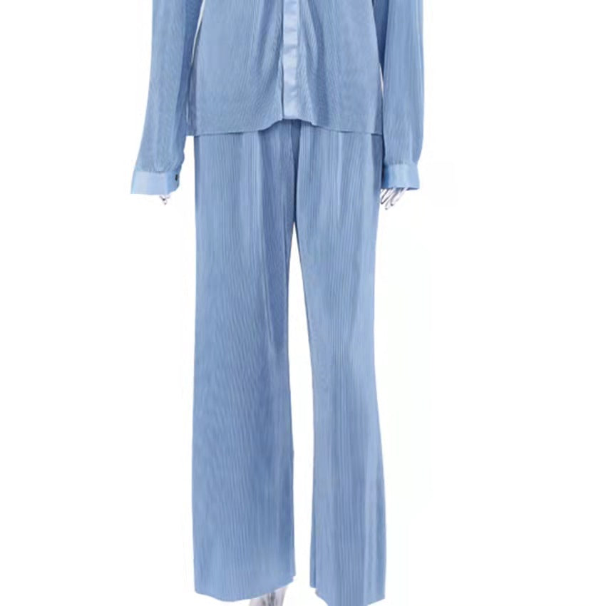 New Autumn And Winter Pleated Shirt Pleated Trousers Suit