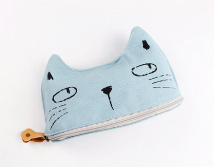 Korea style creative cartoon pencil pouch canvas pencil case student big size pencil case