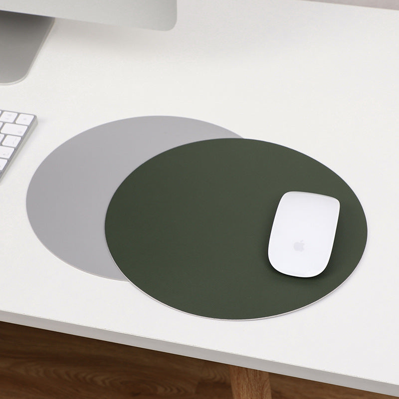 Solid Color Double Sided Round Mouse Pad Office Game Anti-Slip