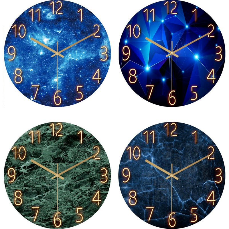 Glass Living Room Wall Clock Quartz Clock Wall Watch