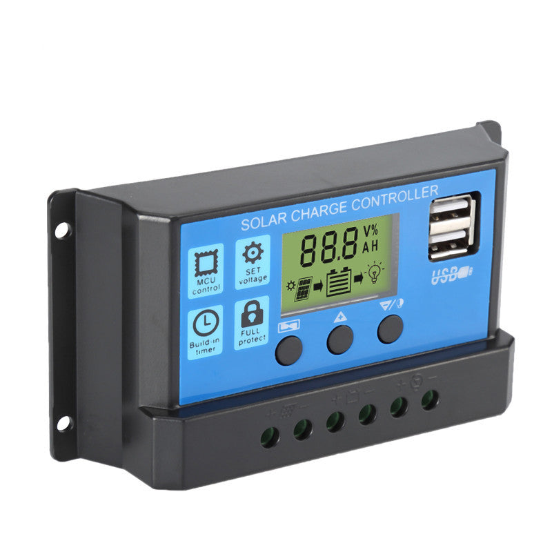 Solar LCD charge and discharge controller