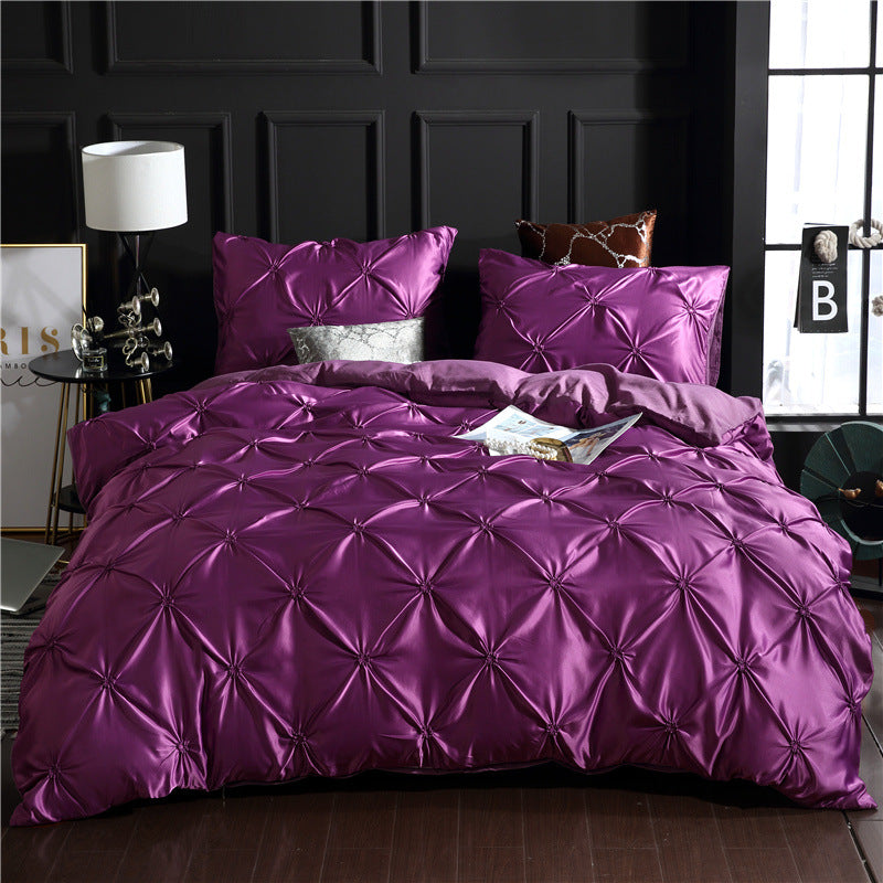 Washed Ice Silk Quilt Cover Three-piece