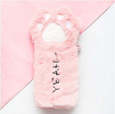 Cute plush cat's paw bag