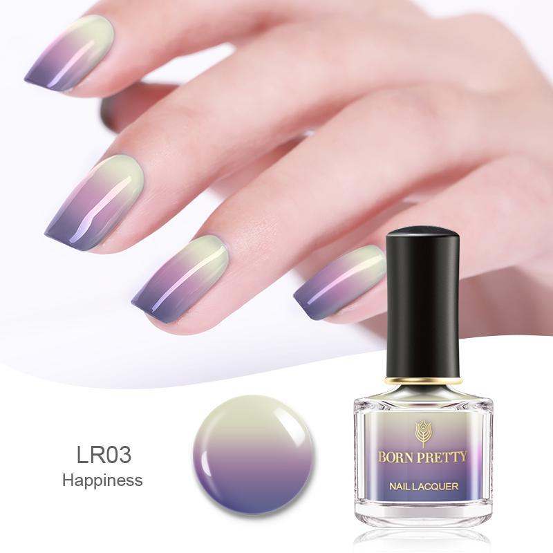 Three-color temperature-change nail polish