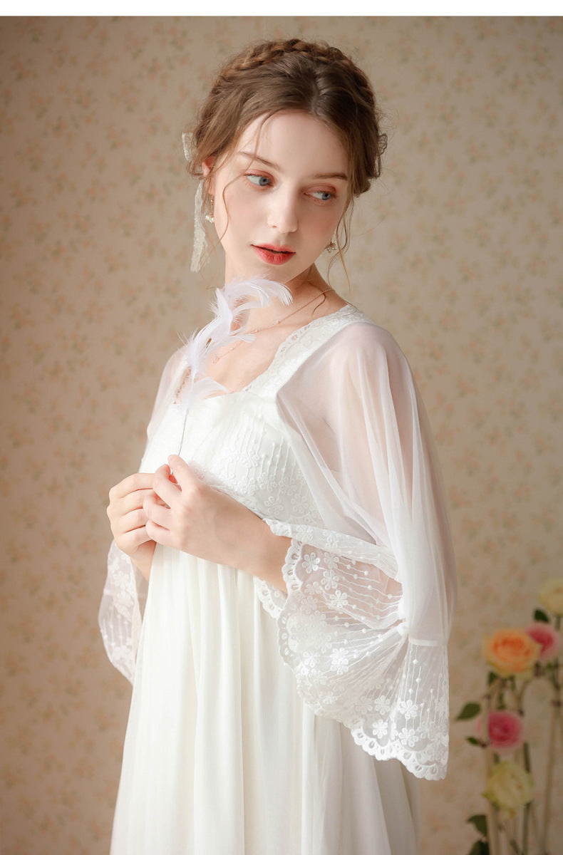 Mesh Embroidery Lace Home Clothes Sleeping Skirt