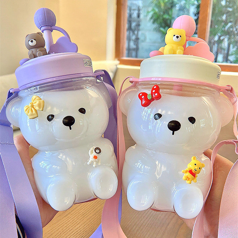 Plastic Large-capacity Children's Convenient Drop-proof Straw Cup