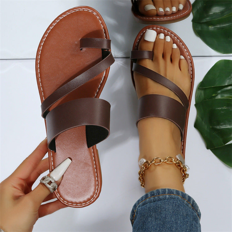 Flat Slippers Fashion Outdoor Thong Sandals Casual Beach Shoes Women