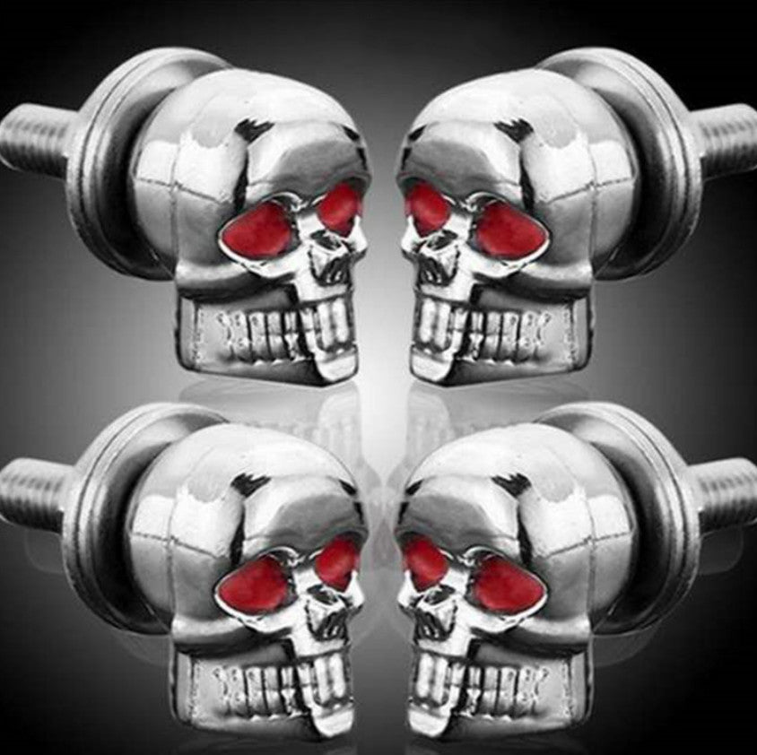 Motorcycle modification parts modified retro classic skull decorative screw plate