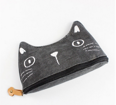 Korea style creative cartoon pencil pouch canvas pencil case student big size pencil case