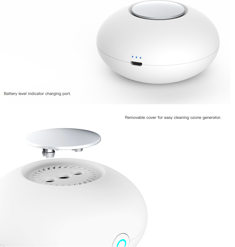 Mini Ozone Generator Deodorizer Air Purifier