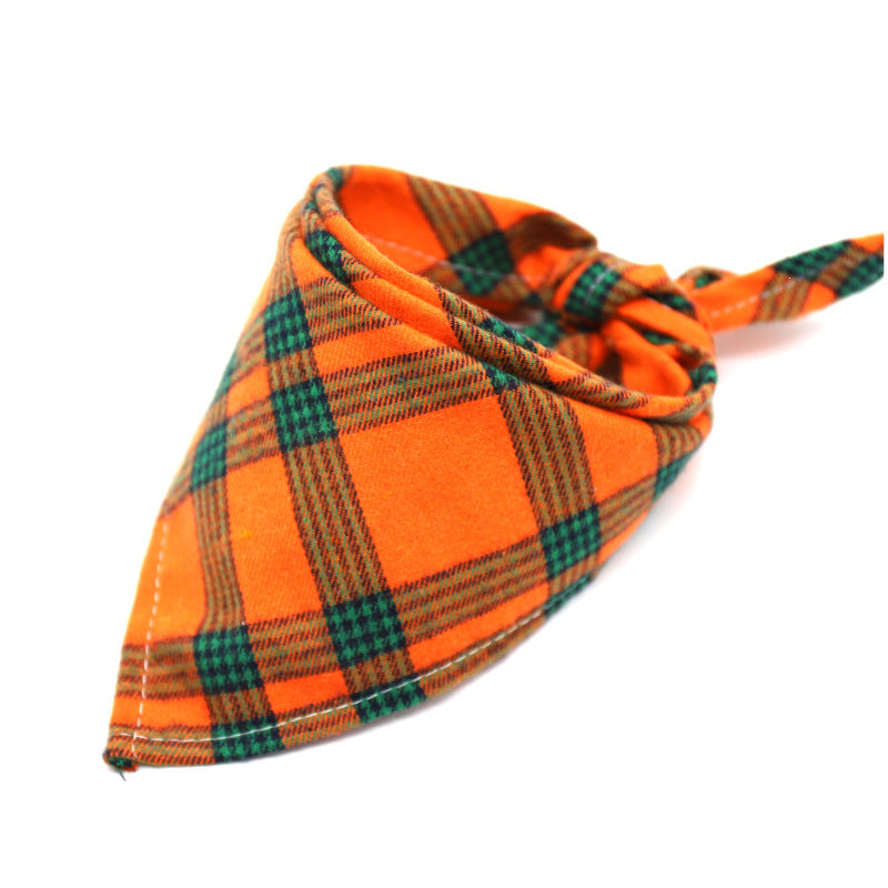 Cotton flannel baby plaid to increase triangle scarf