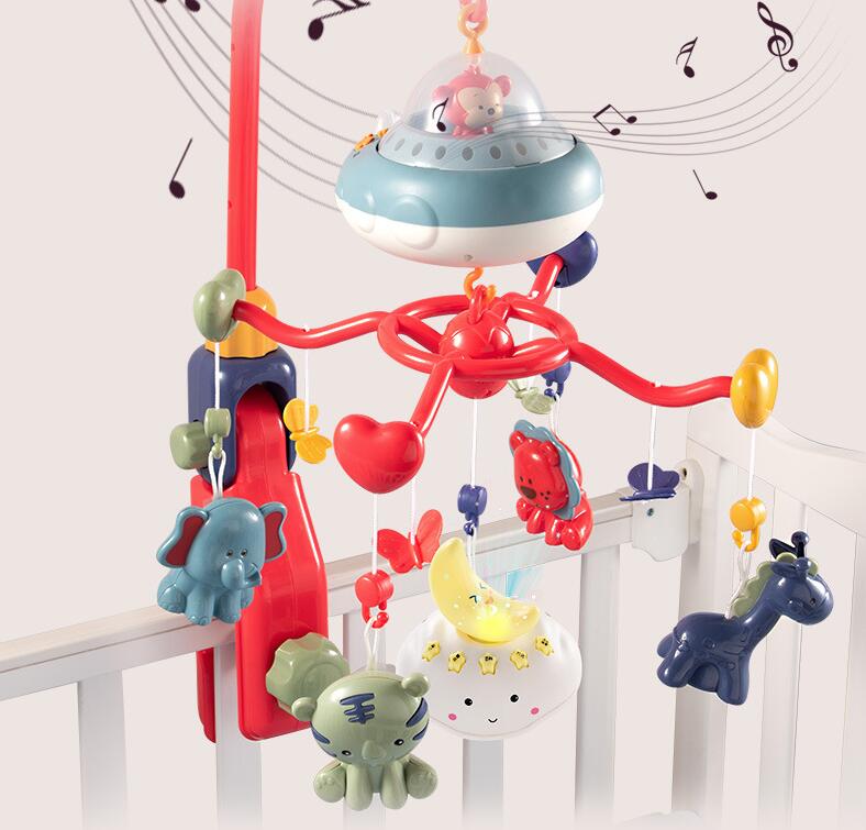 Cartoon Baby Rattles Bracket Intelligent Whirling Electrical Rattles Gift Baby Room Decor