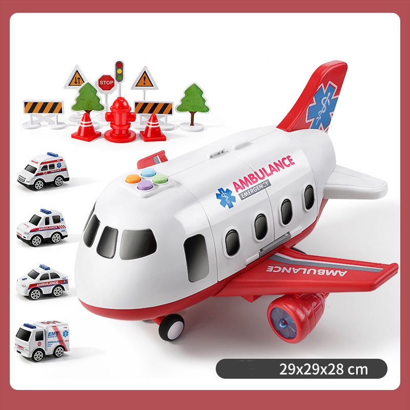 Children's Police Alloy Car Parking Lot Airplane Model Toy