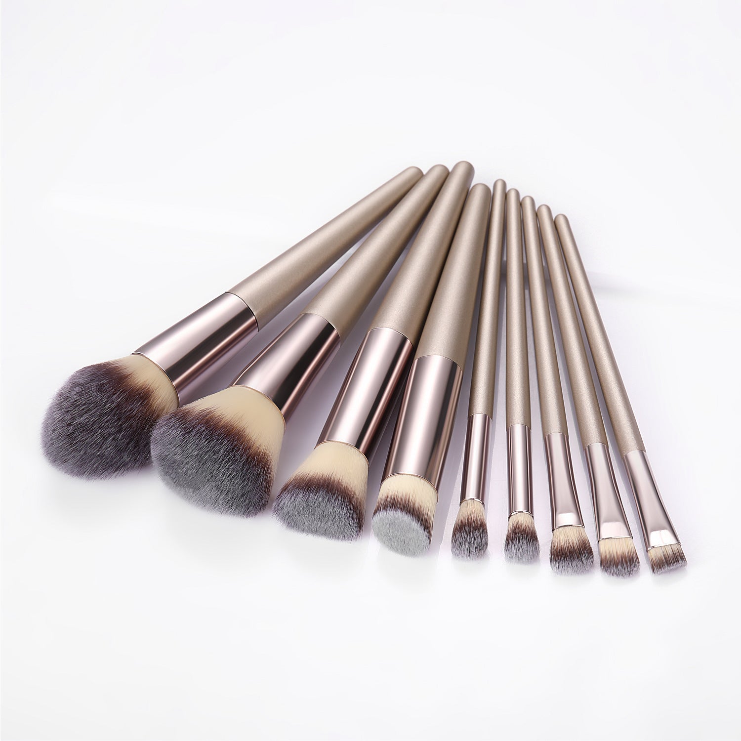 Wooden Handle Makeup Brush Champagne Gold