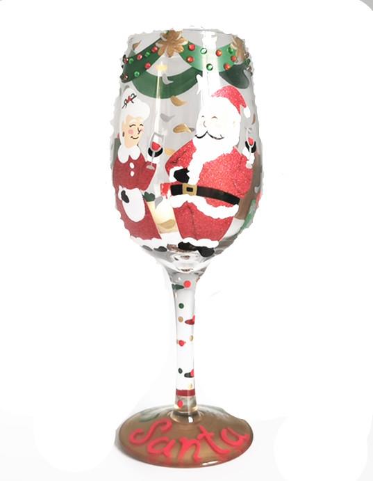 Hand-painted Crystal Wine Glasses Goblets For A Christmas