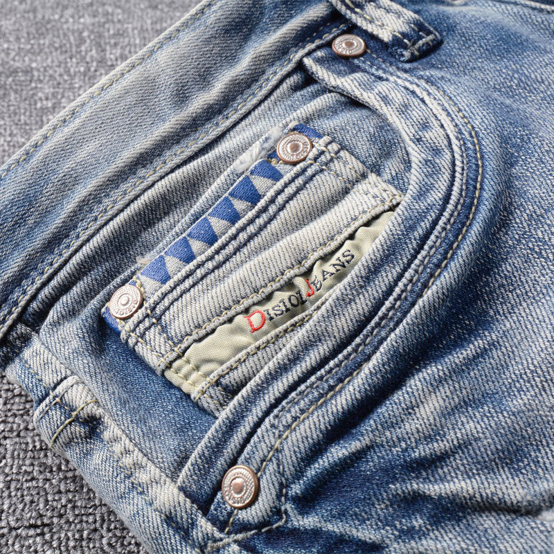 European And American Fashion Ripped Men's Jeans