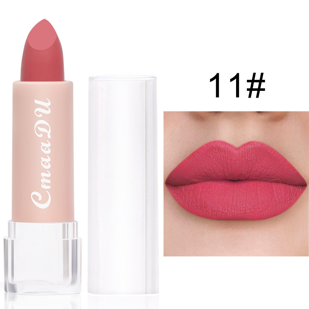 CmaaDu15 Color Matte Moisturizing Lipstick Waterproof Matte Lip Gloss