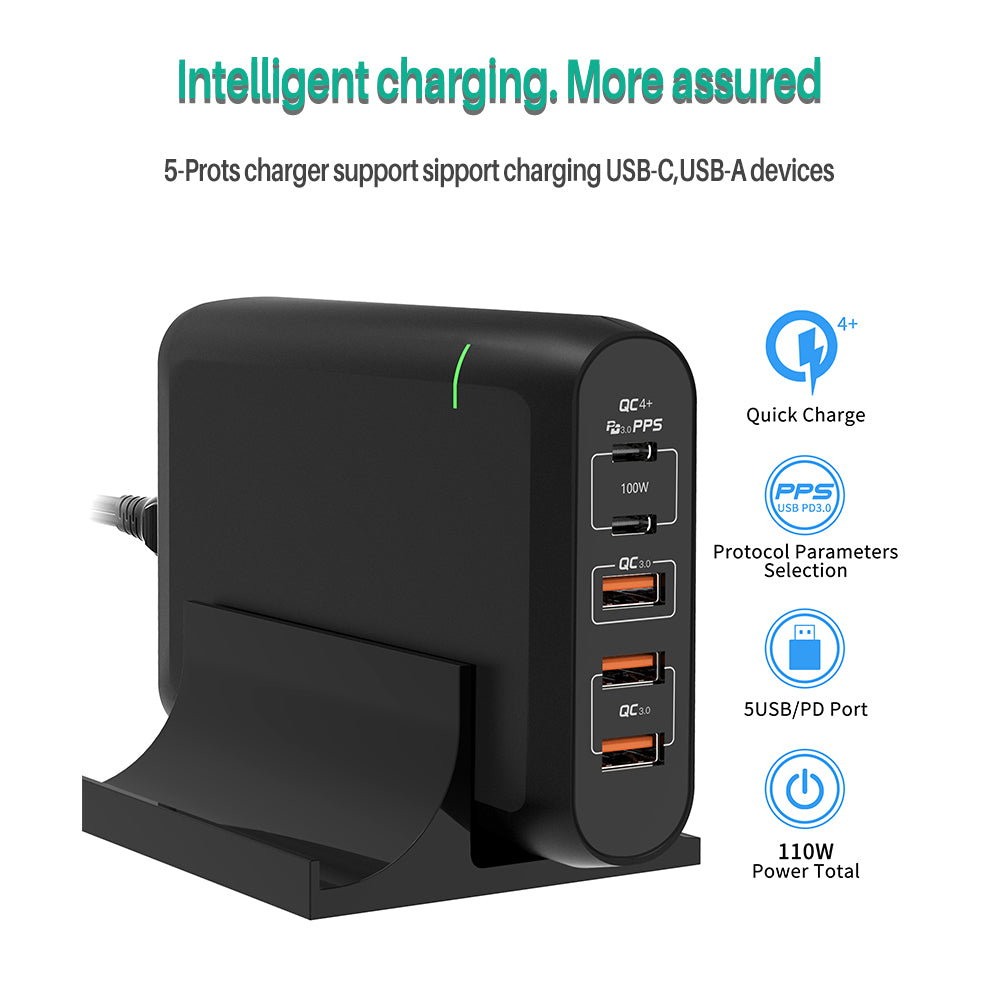 Office Home Travel Smart Digital Display 8-port Usb Mobile Phone Charger