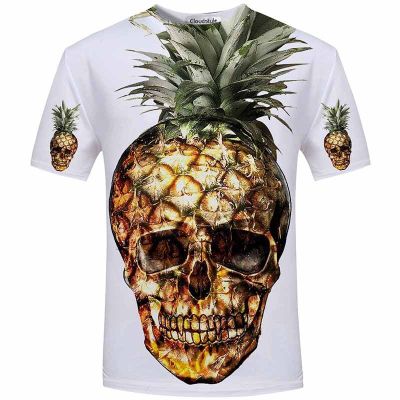 Round Neck Men's Skull Printed Round Neck T-shirt