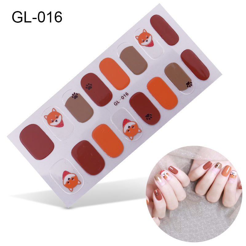 Laser Letters Color Oil Film Nail Stickers