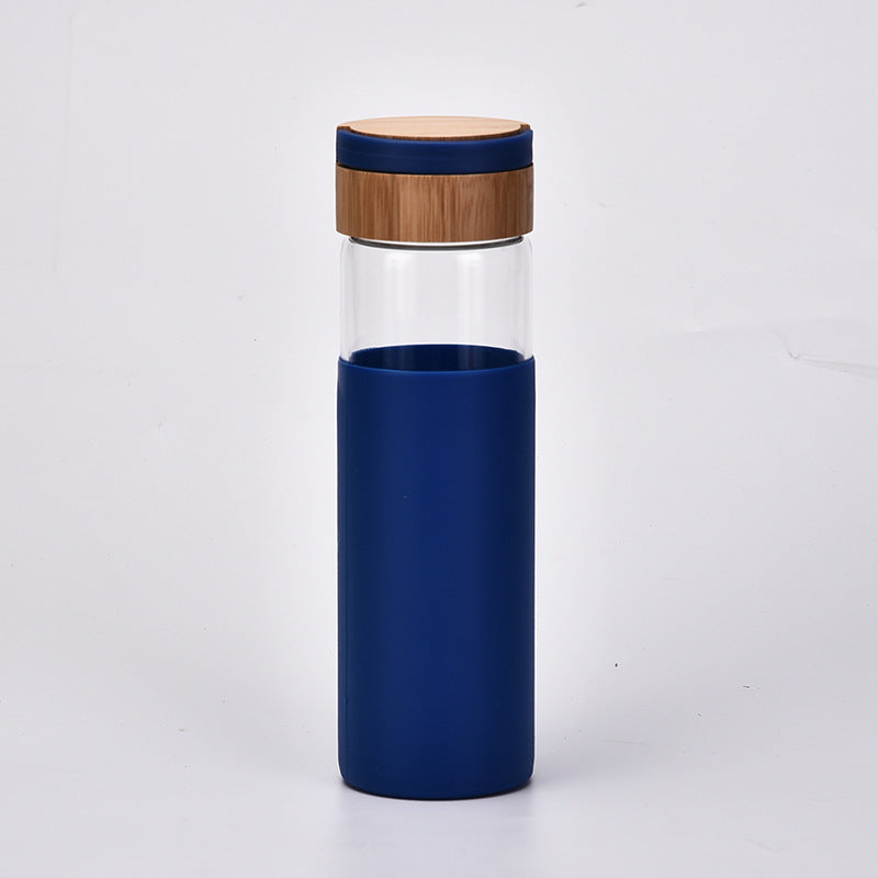 Handle Bamboo Cover Color Silicone Cover Outdoor Water Cup