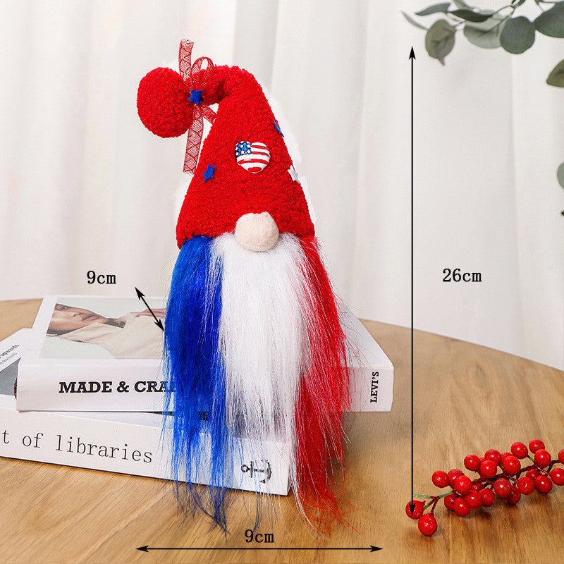 Independence Day Faceless Long And Short Legs Doll Decoration