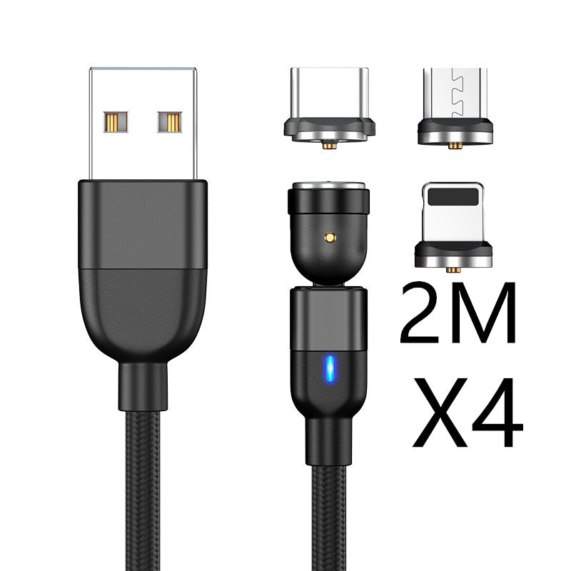 Magnetic Data Cable Threeinone 540-degree Rotation Charging Cable Suitable
