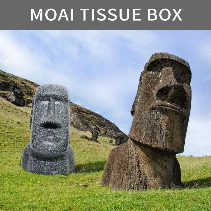 Easter Island Portrait Stone Tissue Box