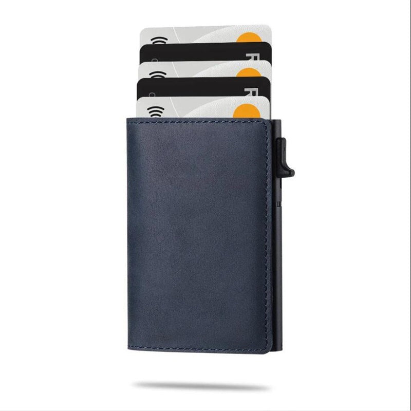Automatic Pop-up Credit Card Case Vintage Style Leather Wallet