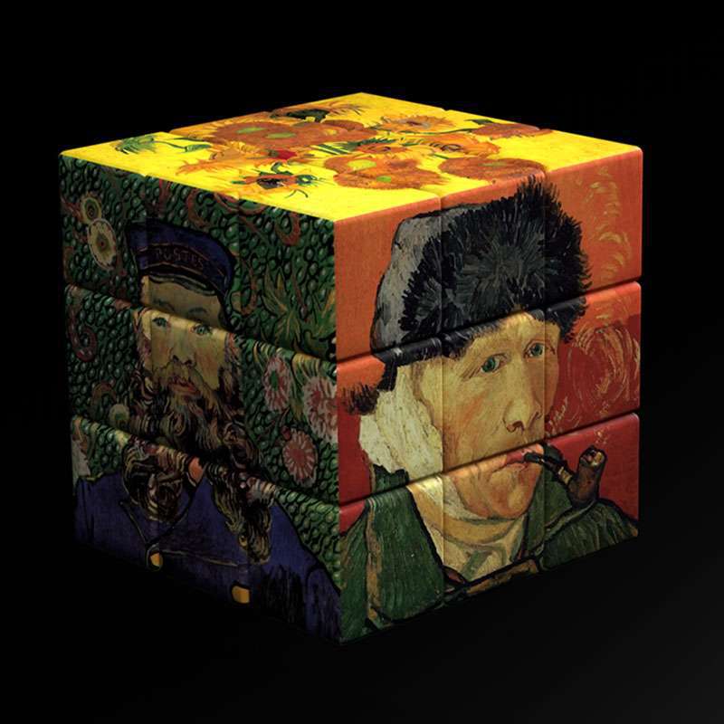 Oil Painting Third Order Rubiks Cube Childrens Educational Toys With Holes And No Holes Smooth