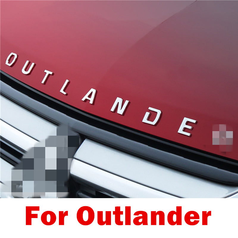 Letter Affixed Front Cover Car Label OUTLANDER Labeling Before Modification