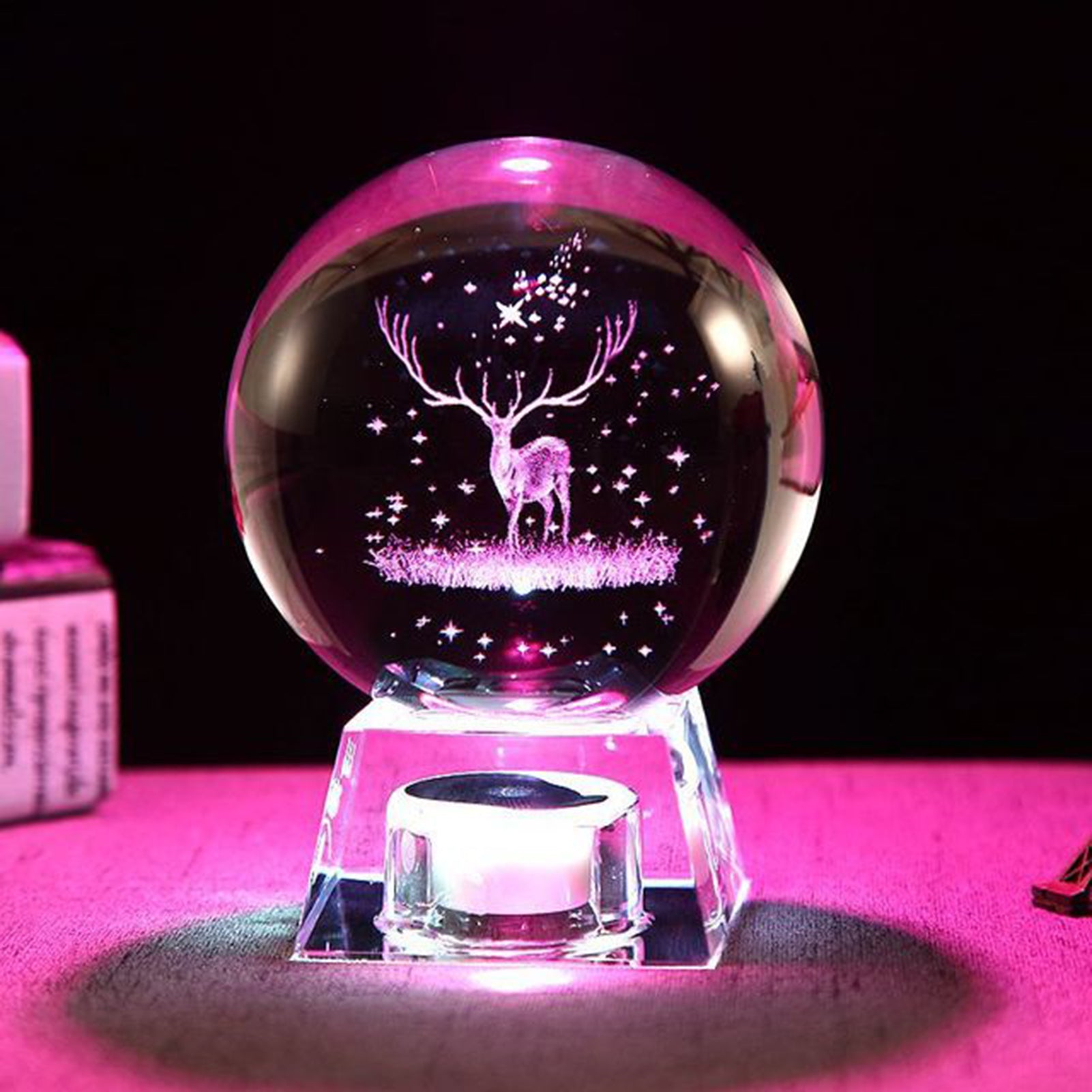 LED Music Box, Luminous Crystal Ball, Milky Way, Solar System, 3D