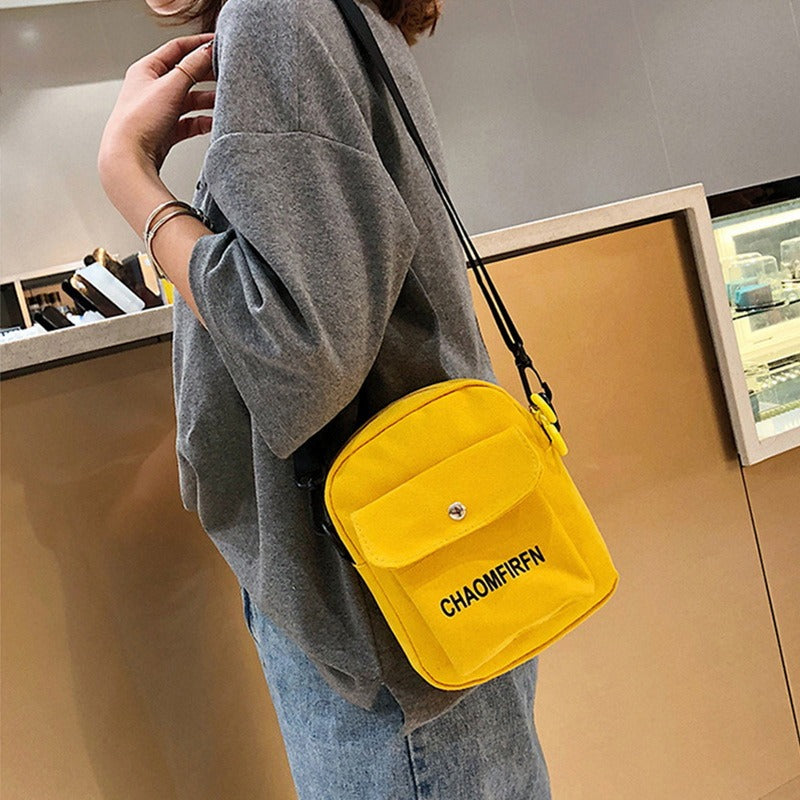 Small Canvas Bag Women's Crossbody Shoulder Bags For Women Messenger Coin Purse Cartoon Cell Phone Shoulder Bags Phone Handbags