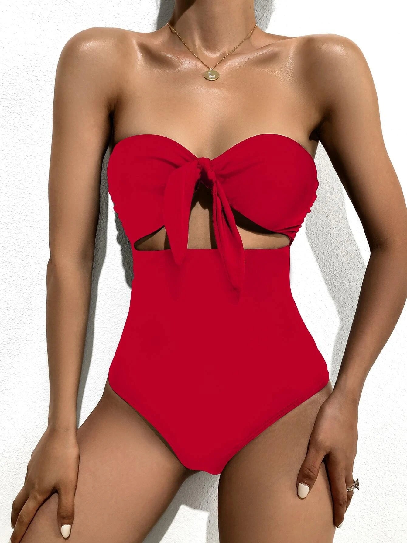 Women's New One Piece Swimwear Bandeau Strap