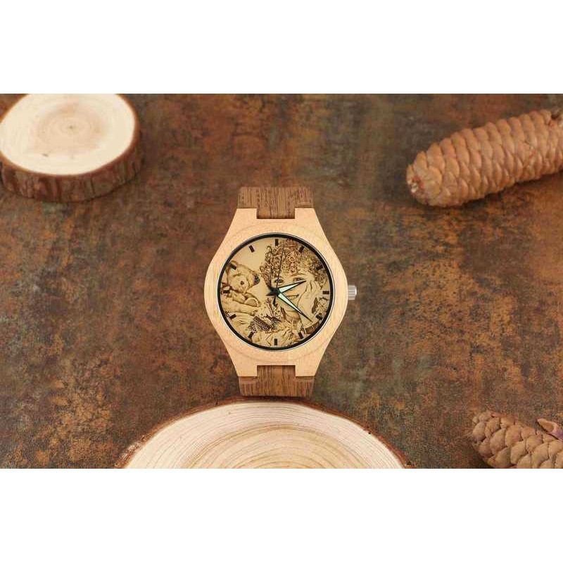 To Map Custom Imitation Wood Watch Features Sen Series Couple Watch