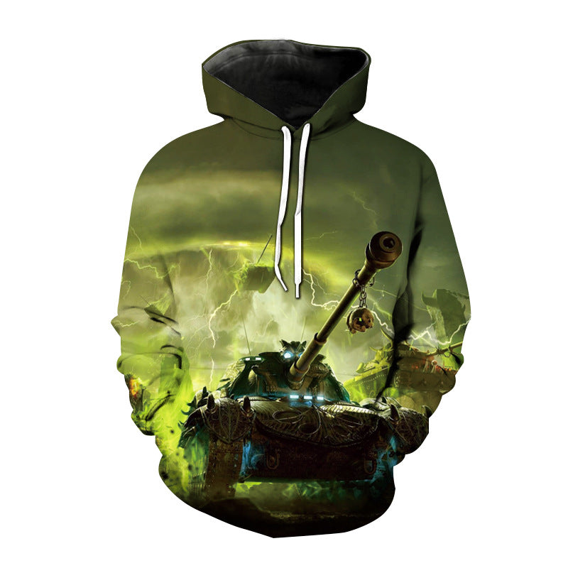 Boy Sweatshirt 3D Tank Gun Theme Hoodie