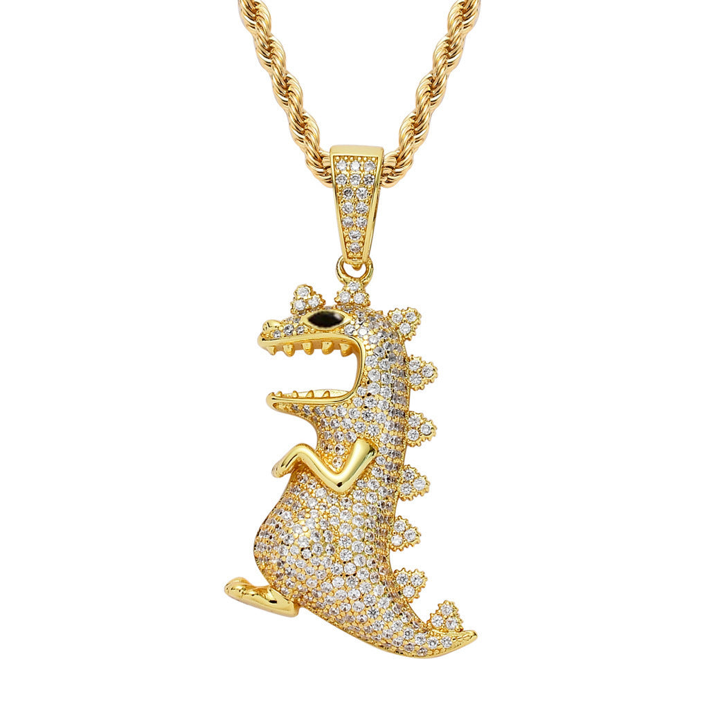 Hip Hop Style Dinosaur Pendant Necklace Decorative Accessories For Holiday Party Gift