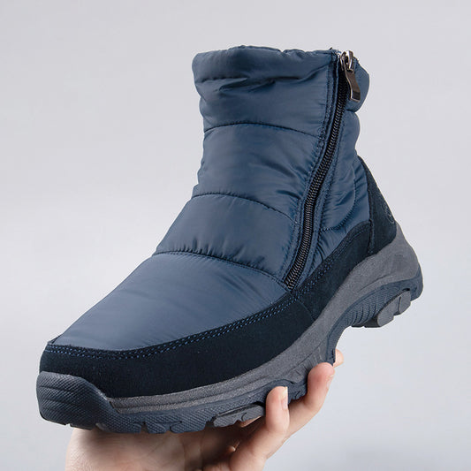 Winter Platform Boots Double Zippers Hiking Snow Boots Men Shoes