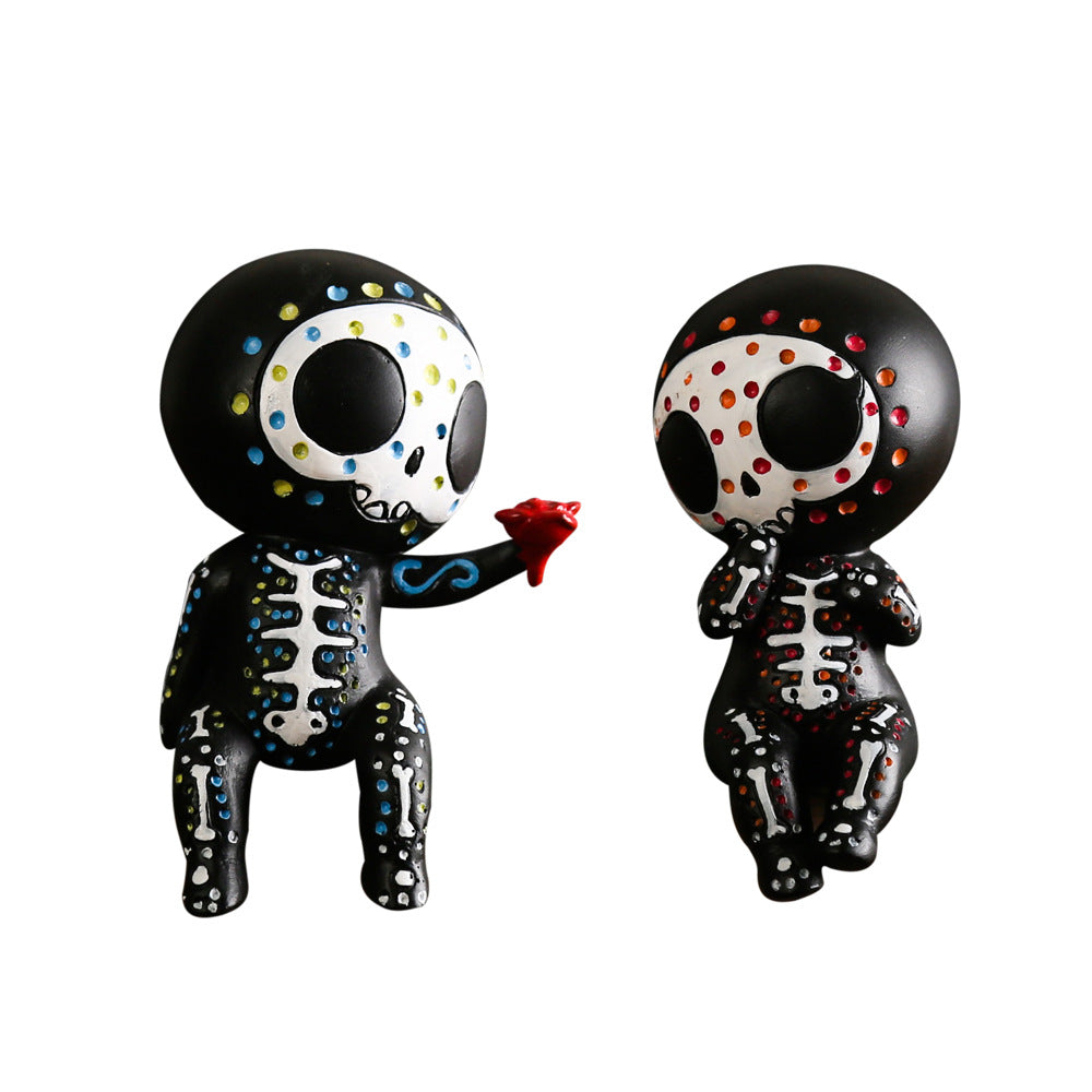 Doll Resin Decorated Craft Halloween Skull