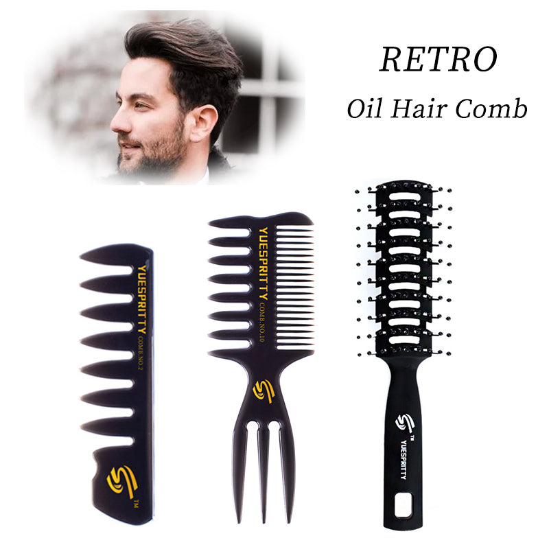 Men's Special Retro Back Head Texture Styling Oil Comb