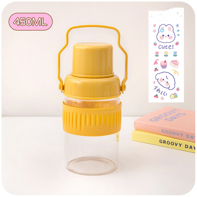 Niche Portable Children's Cute Glass Water Cup