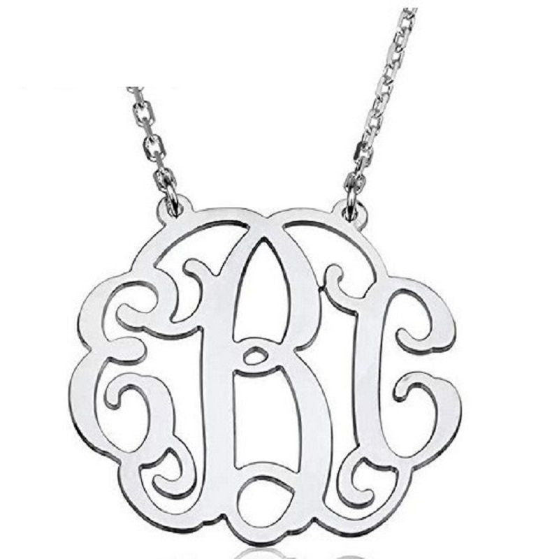 S925 Sterling Silver Momm Font 3 Letter Pendant Custom Explosion Necklace