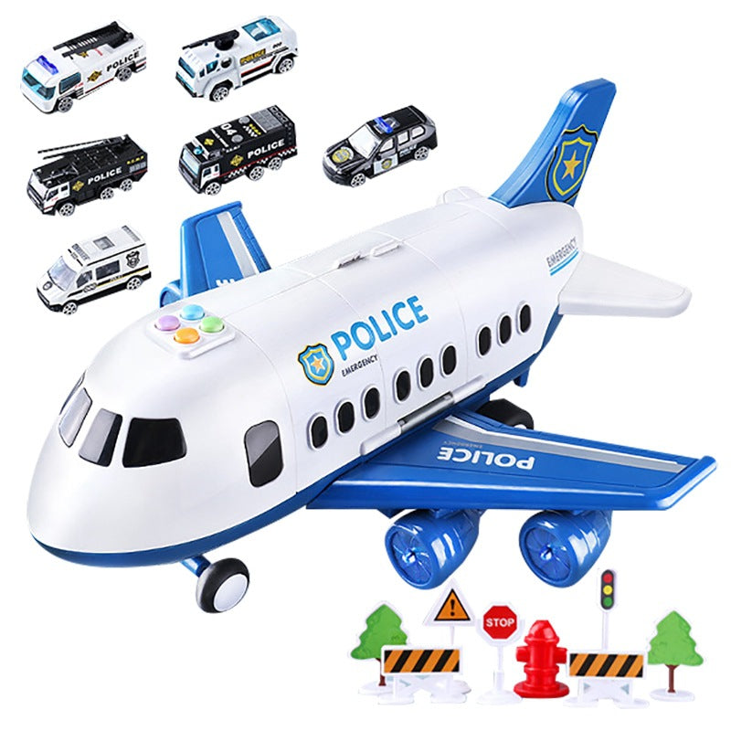 Children's Police Alloy Car Parking Lot Airplane Model Toy