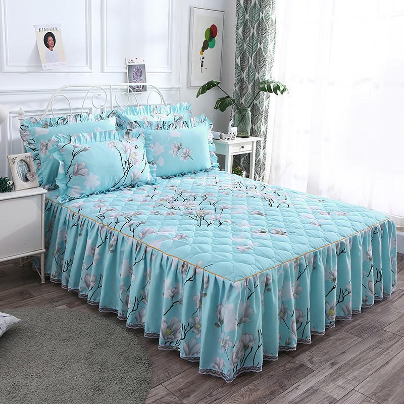 Twill Thickened Bedspread Bed Skirt Single Product Bed Skirt Three-piece Suit