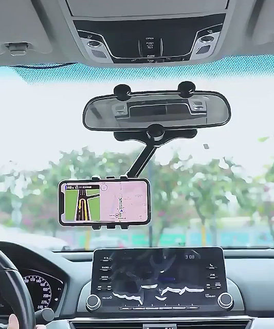 2022 Rearview Mirror Phone Holder For Car Rotatable And Retractable Car Phone Holder Multifunctional 360 Rear View Mirror Phone Holder Suitable For All Mobile Phones And All Car