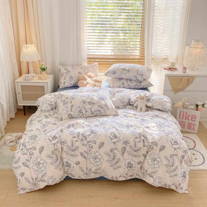 Pure Cotton Brushed Four-piece Thick Bedding